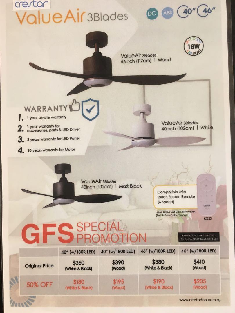 Crestar Dc Motor Ceiling Fan 180 Free Delivery On Carousell