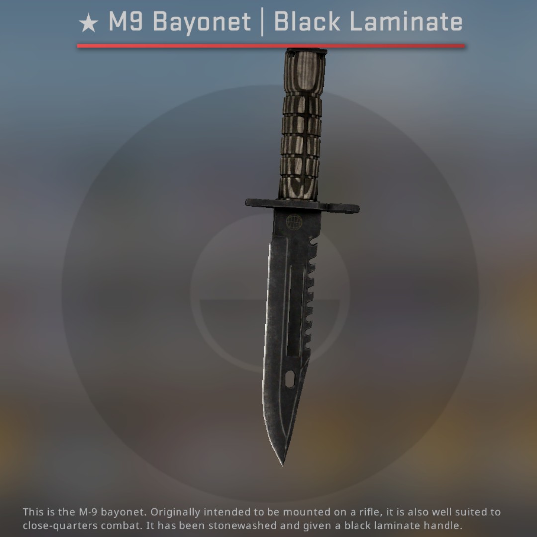 CSGO KNIFE - BAYONET BLACK LAMINATE (BATTLE-SCARRED), Video Gaming, Game Gift & Accounts on Carousell