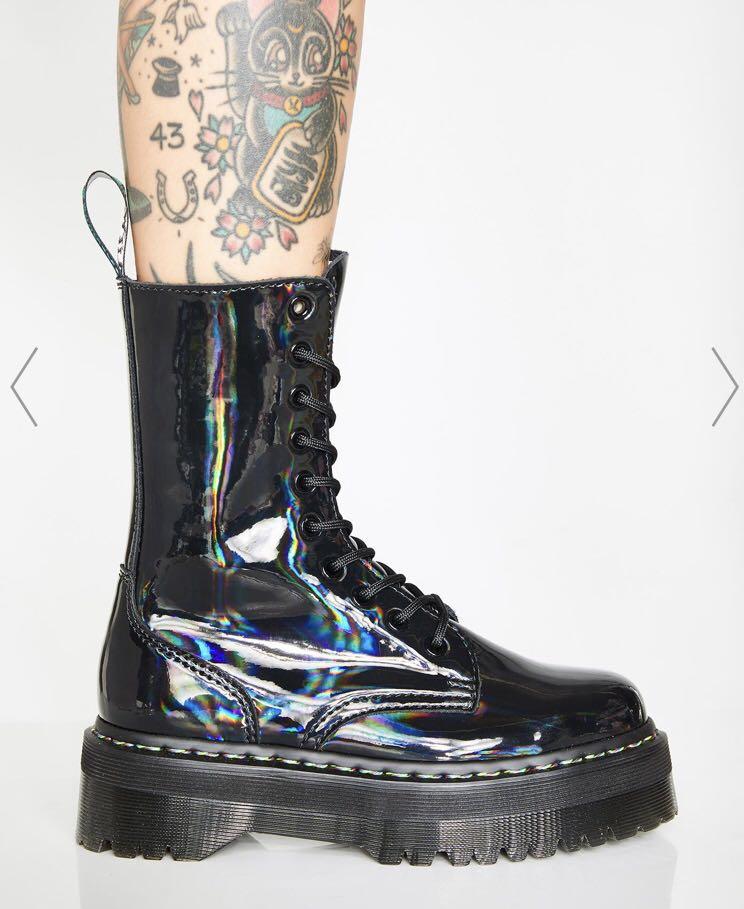 dr martens rainbow patent boots