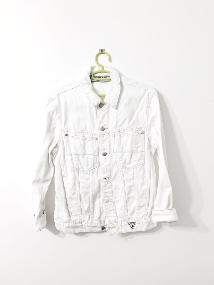 Guess white 2025 denim jacket