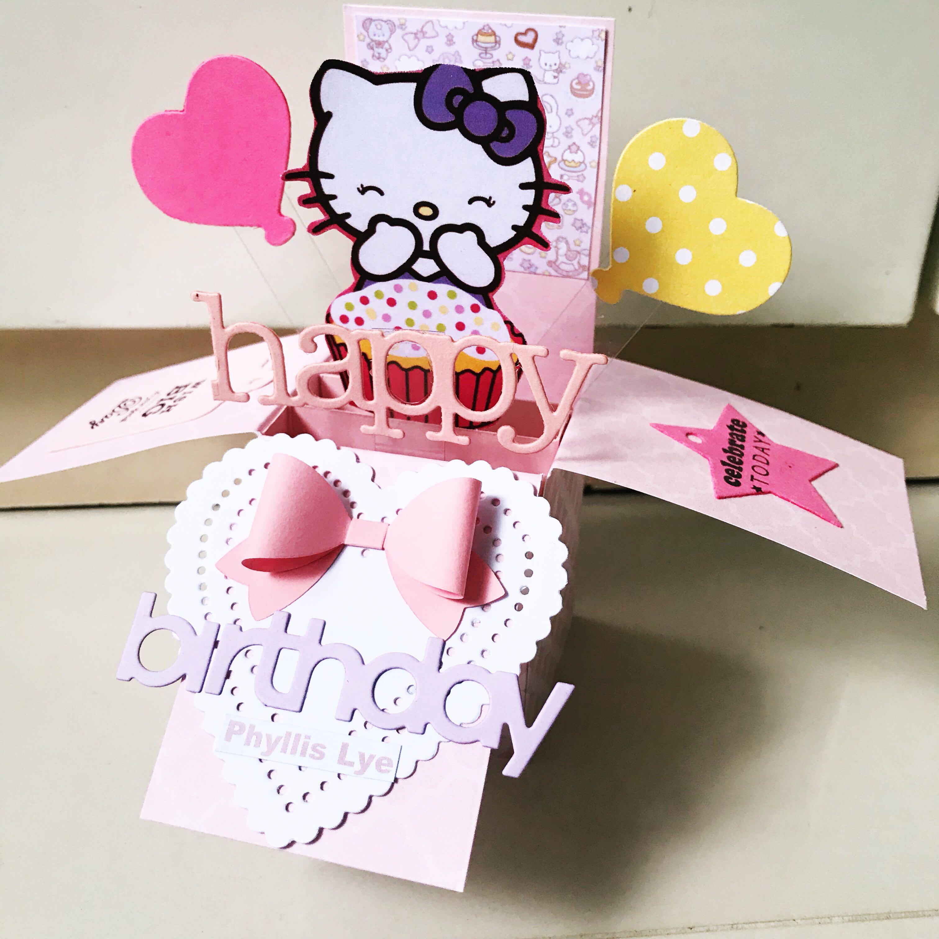 Happy Birthday Hello Kitty Handmade Pop Up Card Design