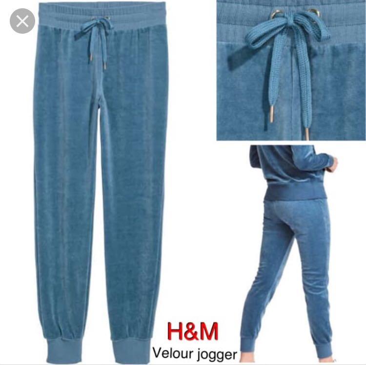 h&m velour joggers