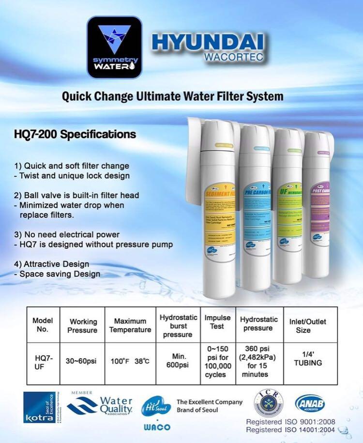 Hyundai Water filter System, TV & Home Appliances, Kitchen Appliances