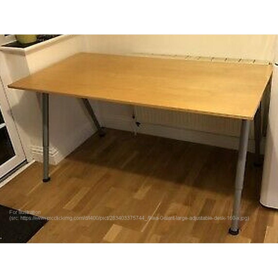 Ikea Galant 160cmx80cm Birch Table W 4 Adjustable Legs Furniture