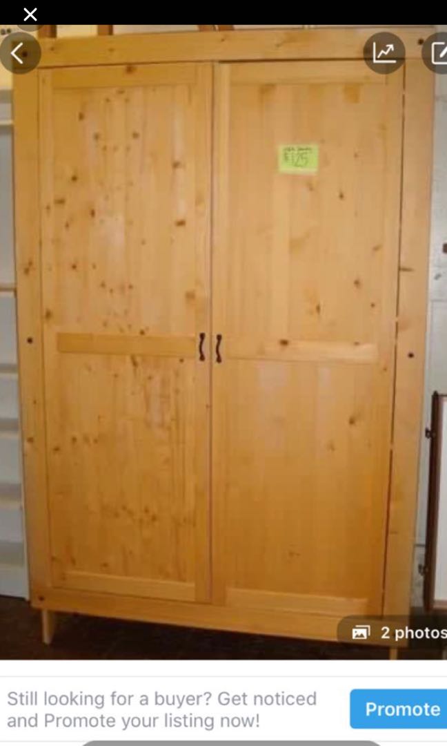 Ikea Solid Pine Wardrobe Furniture Shelves Drawers On Carousell