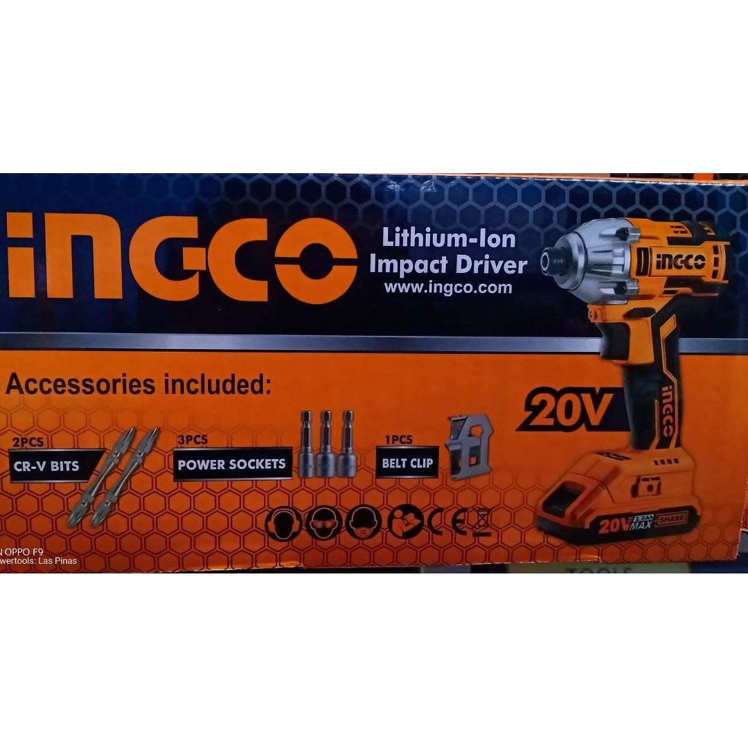 INGCO Brushless Impact Driver 20V CIRLI2002 (Yellow), Furniture & Home