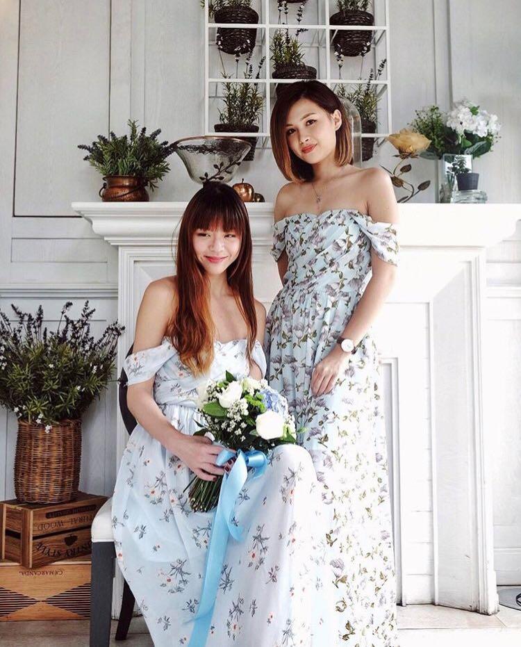 long off the shoulder bridesmaid dresses