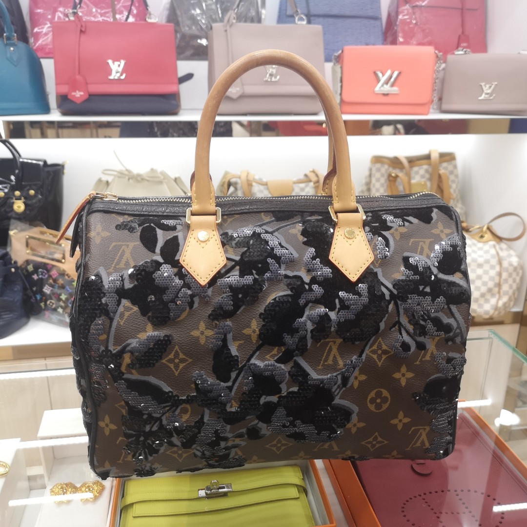 Louis Vuitton Fleur de Jais Speedy Handbag