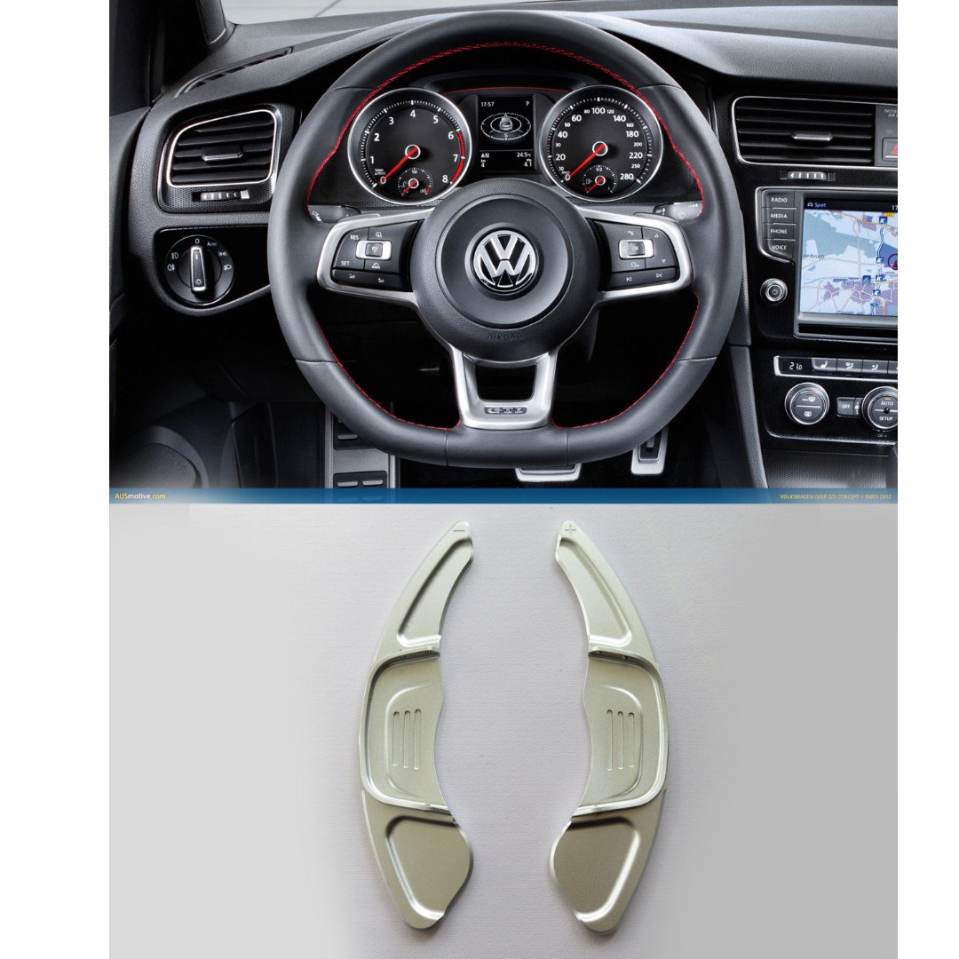 New CP0032 Steering Paddle Shifter Extension Golf Marks 7 7.5 MK7 Scirocco GTi R （Blue、Black、Red、Silver）