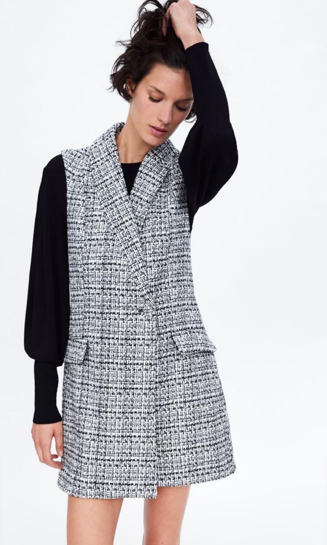 tweed jumpsuit zara