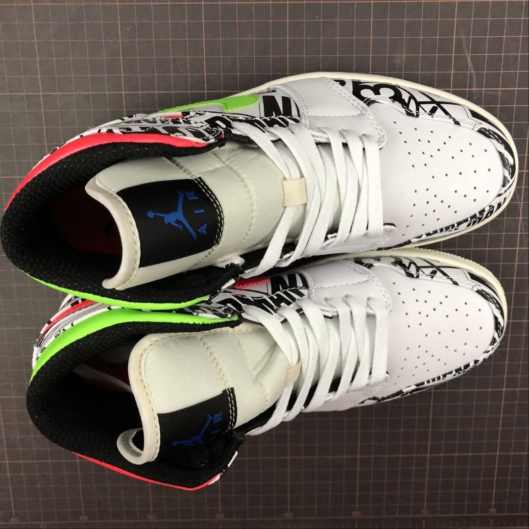 Air jordan 1 mid all over logos clearance