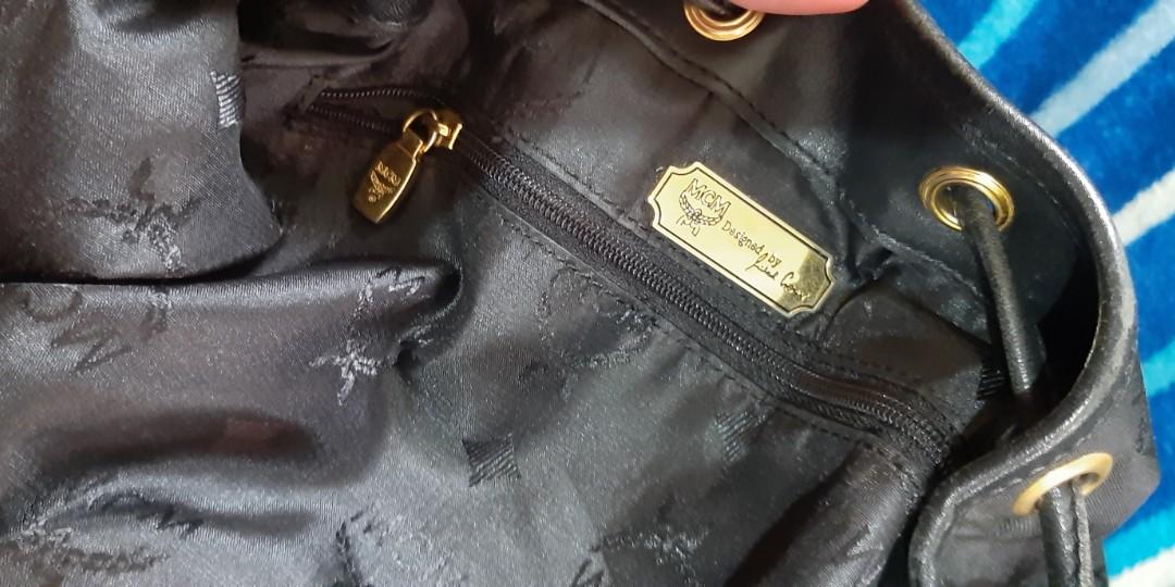 MCM Black Visetos Bucket Bag Leather Plastic ref.160017 - Joli Closet