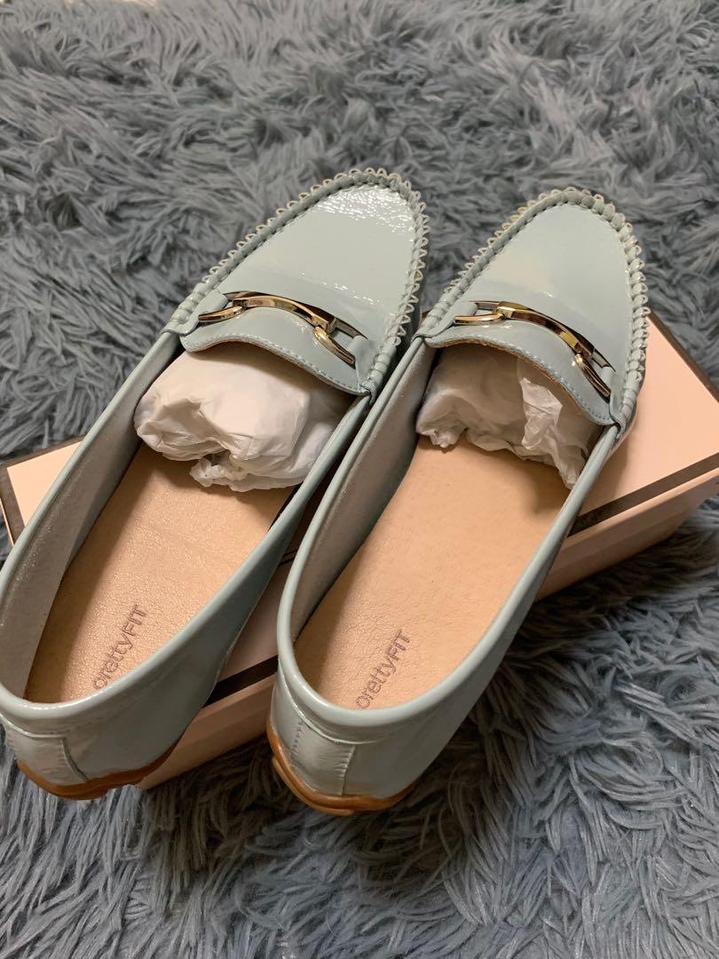 dusty blue ballet flats