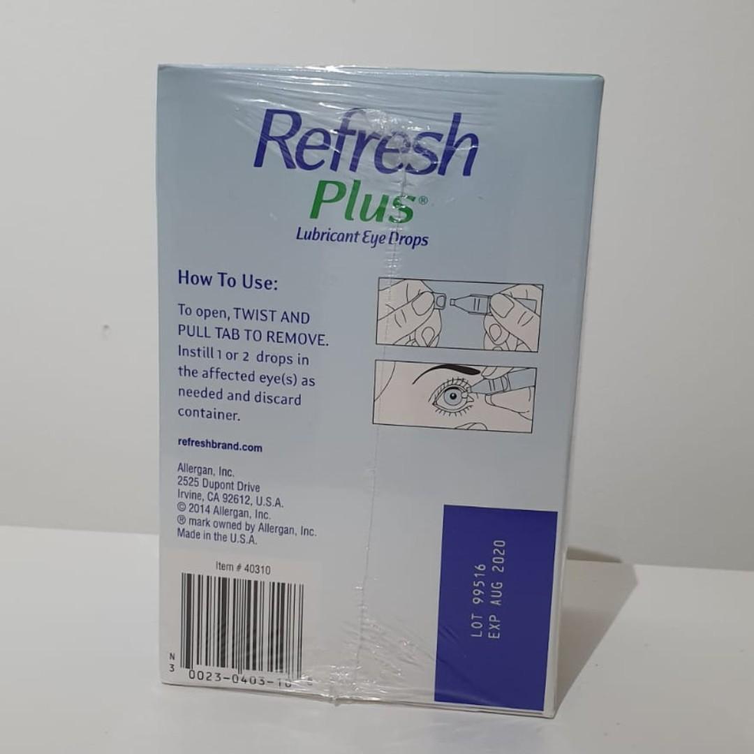 Refresh Plus (100 Vials) Lubricant Eye Drops (Expiry date Aug 2020 / 1