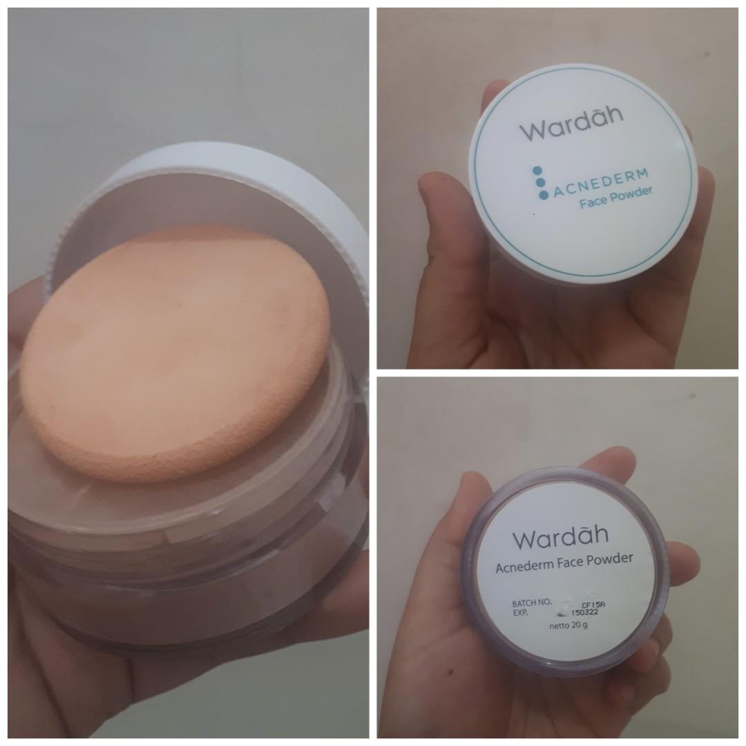 Reprice Bedak Tabur Wardah Acnederm Face Powder Kesehatan Kecantikan Rias Wajah Di Carousell