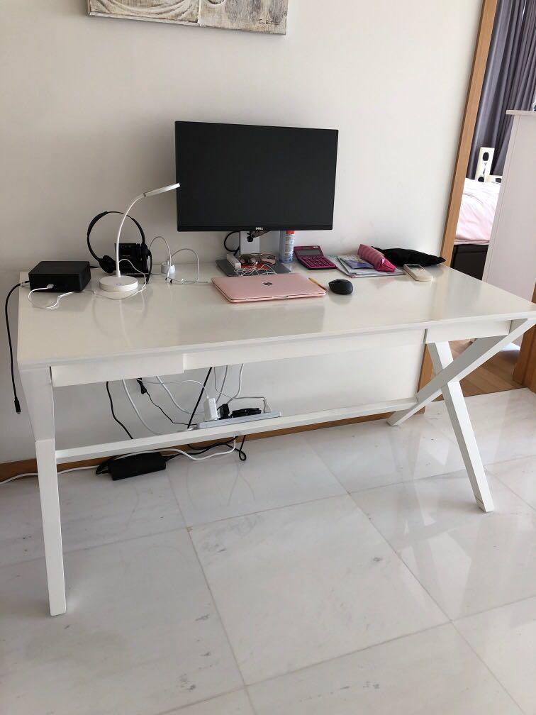 Study Table With Side Drawer And Keyboard Drawer Furniture