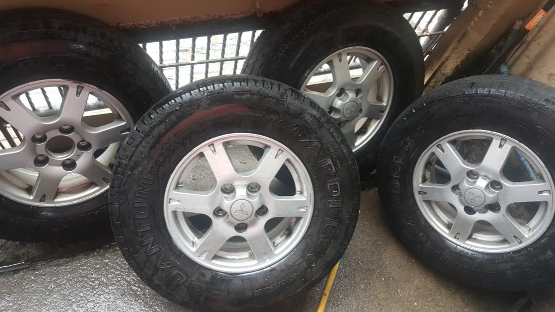 Used mags and tires mitsubishi adventure, Car Parts & Accessories, Mags and Tires on Carousell