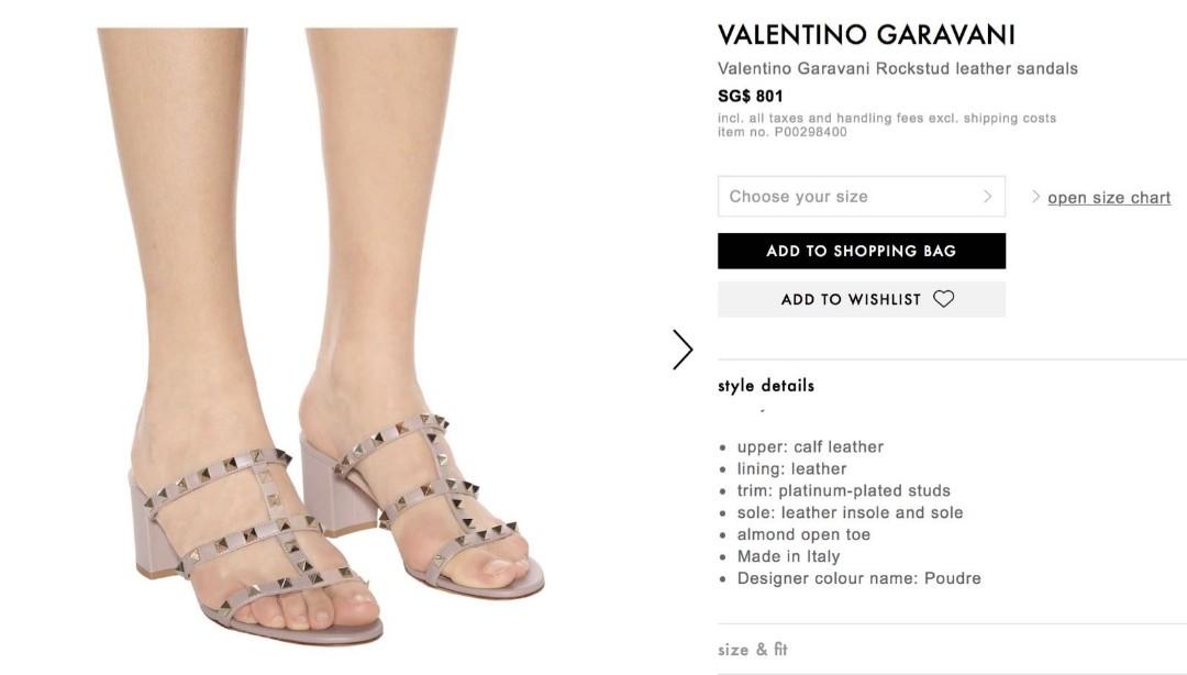 Valentino Garavani Rockstud Leather Sandals Women S Fashion