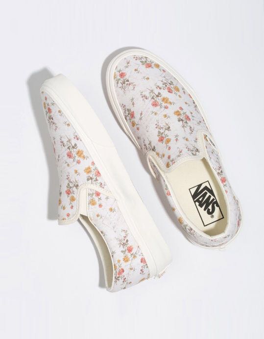 floral slip on vans