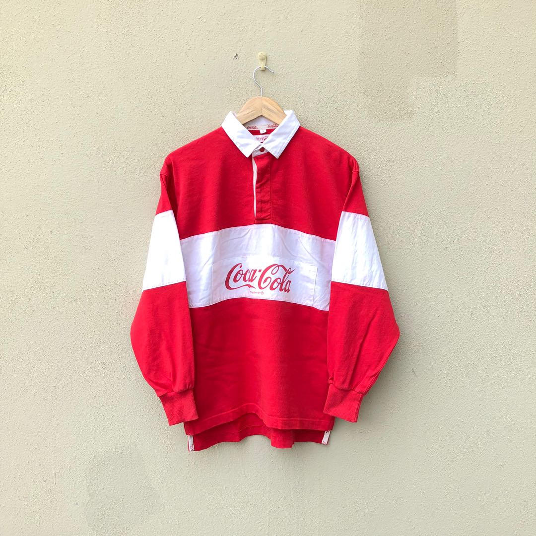 coca cola vintage rugby shirt