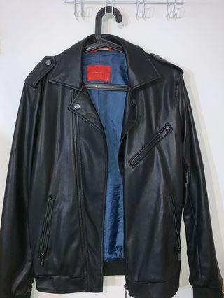 S Zara Mens Asymmetrical Faux Leather Jacket