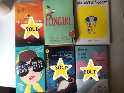 English Fiction Books + Japanese Book