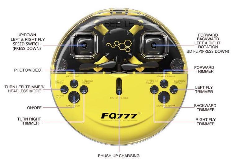 A242 MOZATE FQ777 FQ04 Beetle Mini Pocket Drone with Camera Headless Mode RC Quadcopter RTF