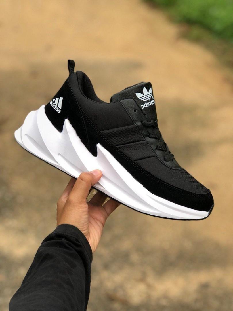adidas shark black and white