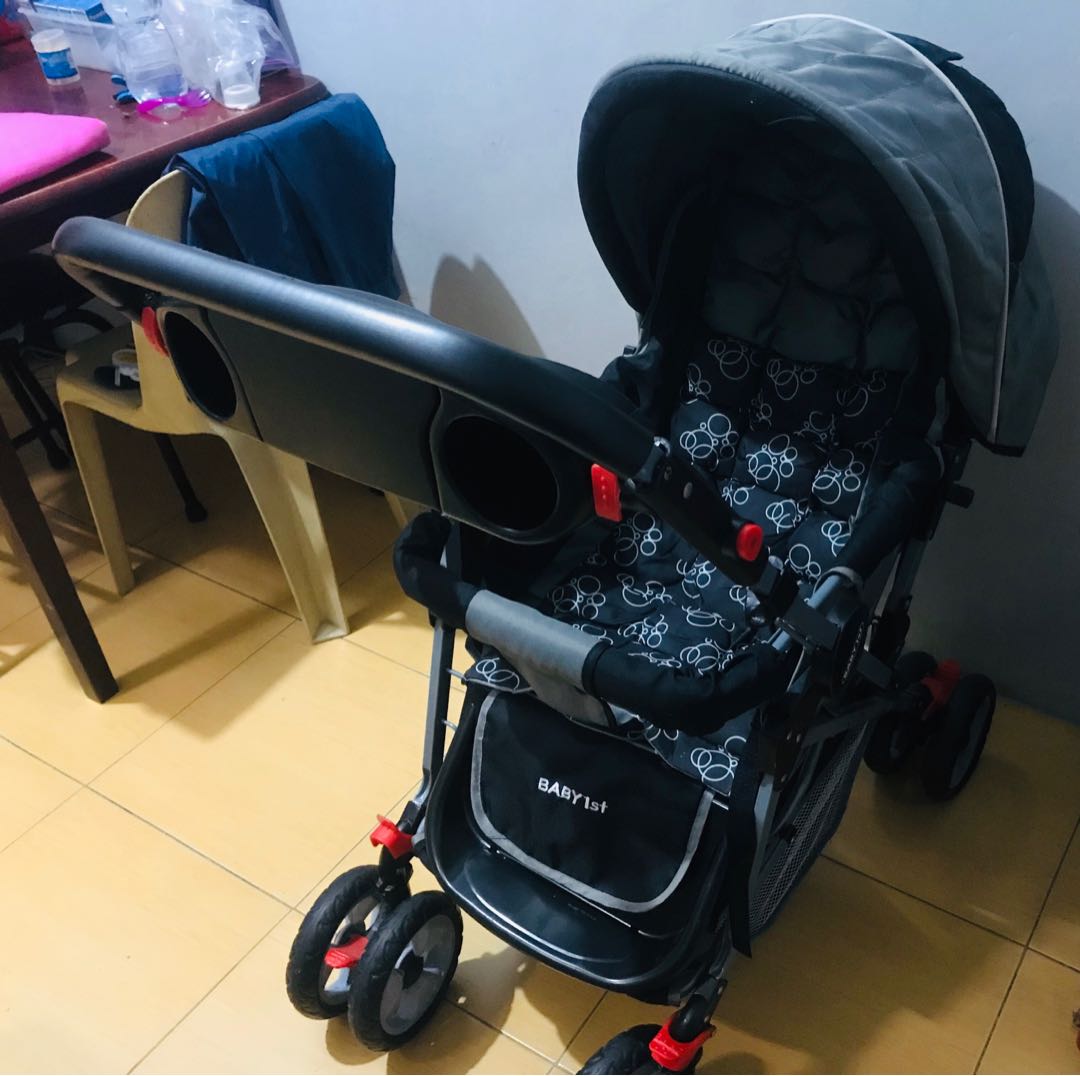 BABY 1st 3-WAY BIG STROLLER. DOUBLE TRAY, 8 WHEELS AND REVERSIBLE ...