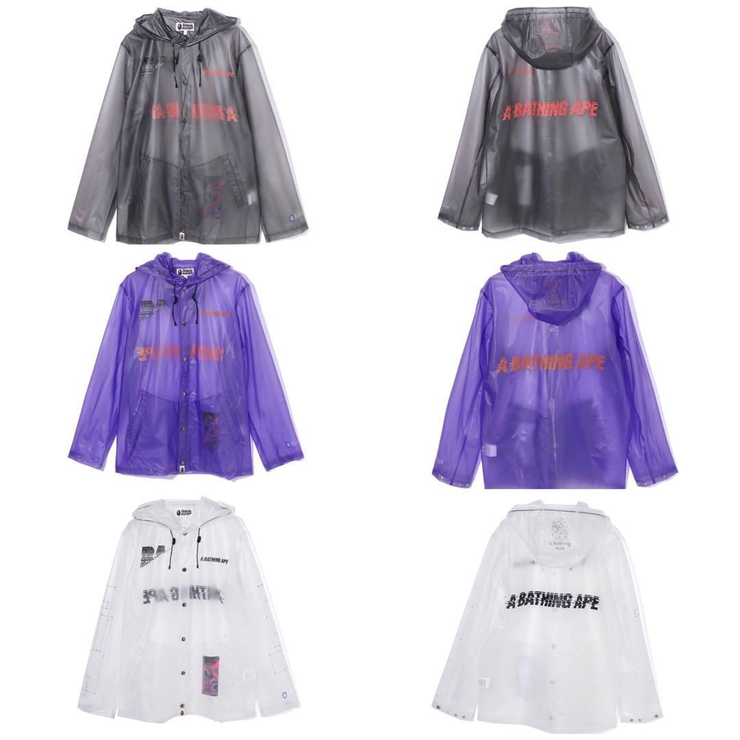 Bape clear hoodie jacket sales