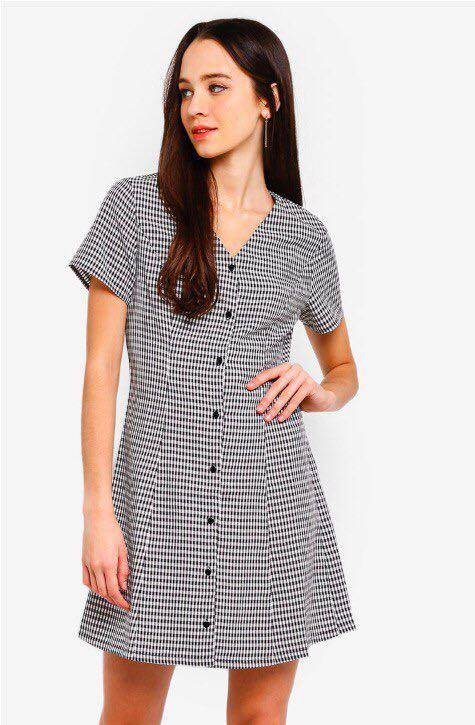 button down fit and flare dress
