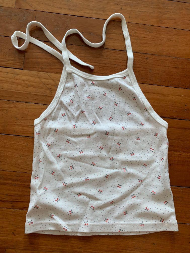 Brandy Melville Cherry Ribbed Halter Women S Fashion Clothes