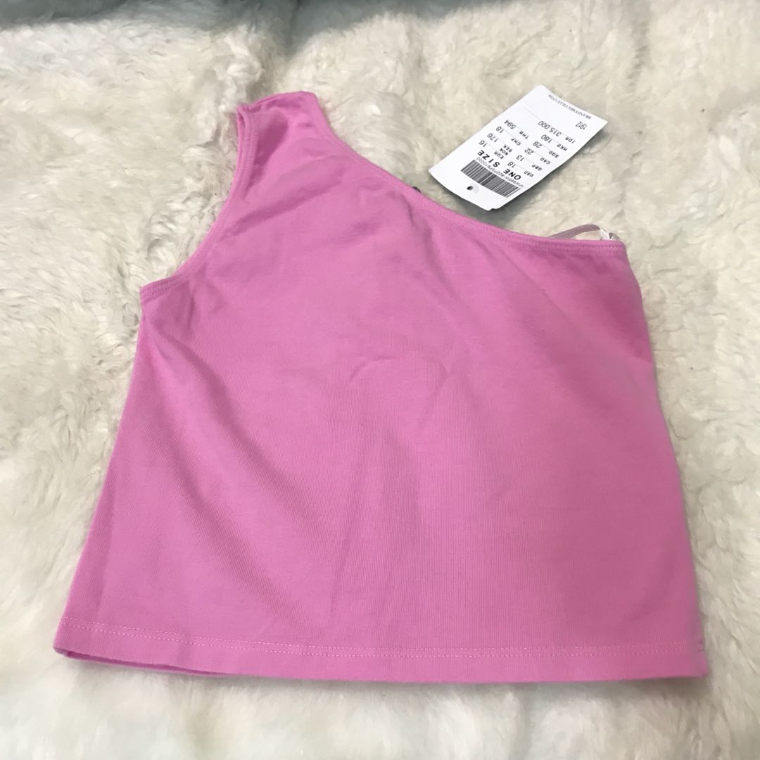 brandy melville pink one shoulder top, Women's Fashion, Tops, Other Tops on  Carousell