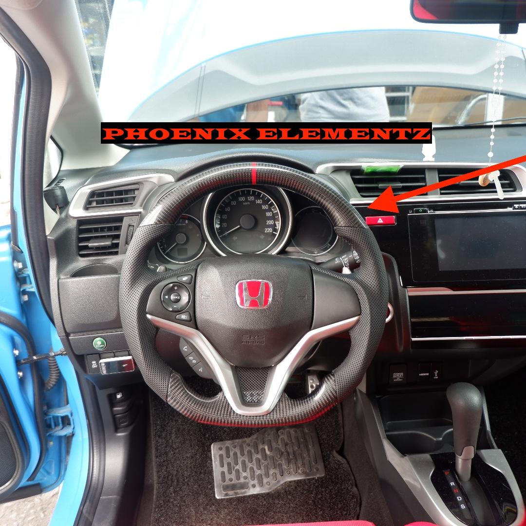 Carbon Fiber Leather Steering Wheel Honda Jazz Vezel Honda HRV 2015 to