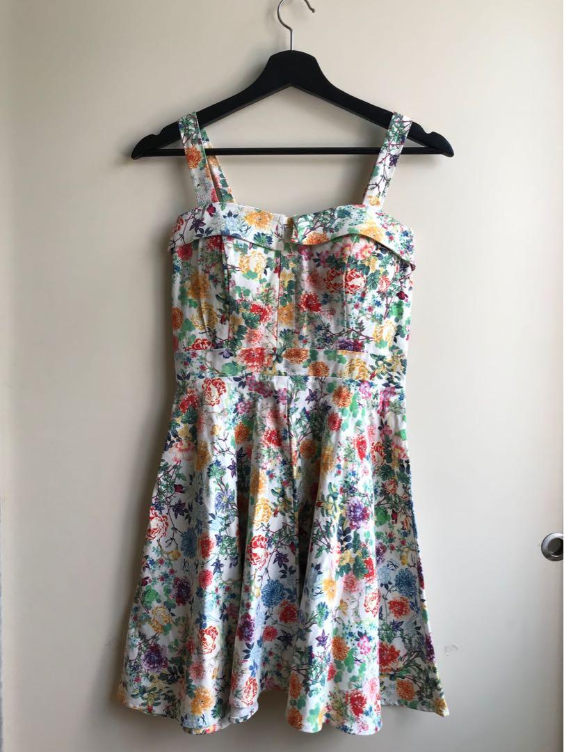 Flowery skater dress cheap