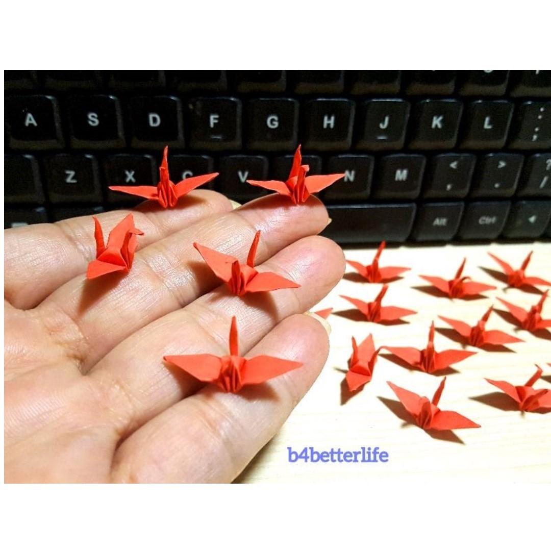 Fca Lot Of 250pcs Red Color 3cm 1 18 Inches Origami Cranes Hand Folded From 3cm X 3cm Square Papers Kr Paper Series Design Craft Handmade Craft On Carousell