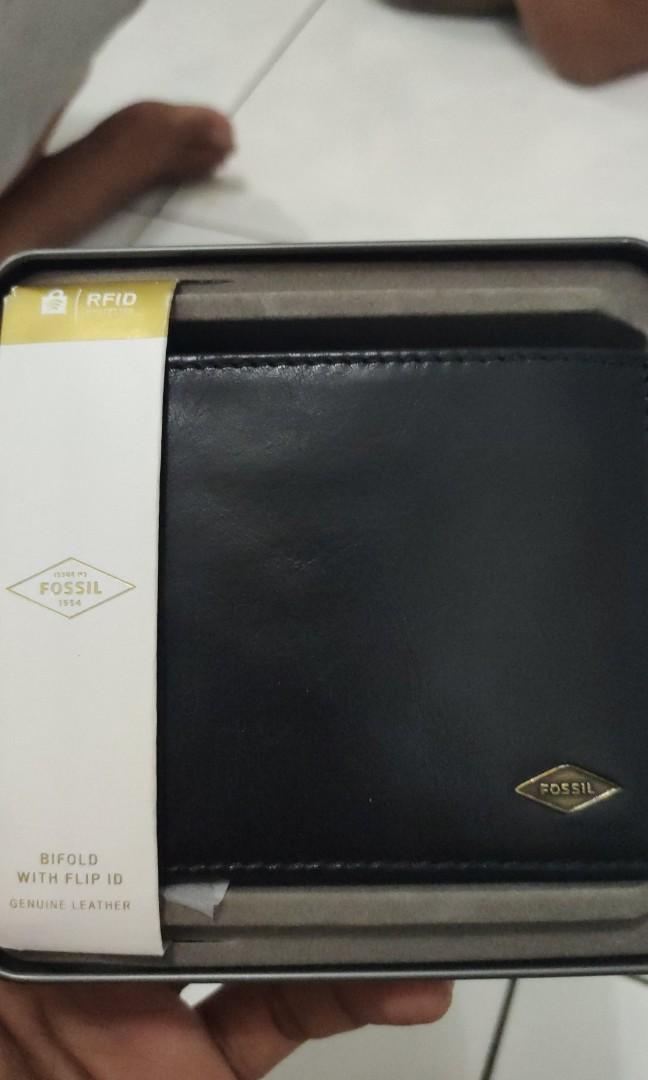 Dompet Fossil RYAN RFID FLIP ID BIFOLD NAVY