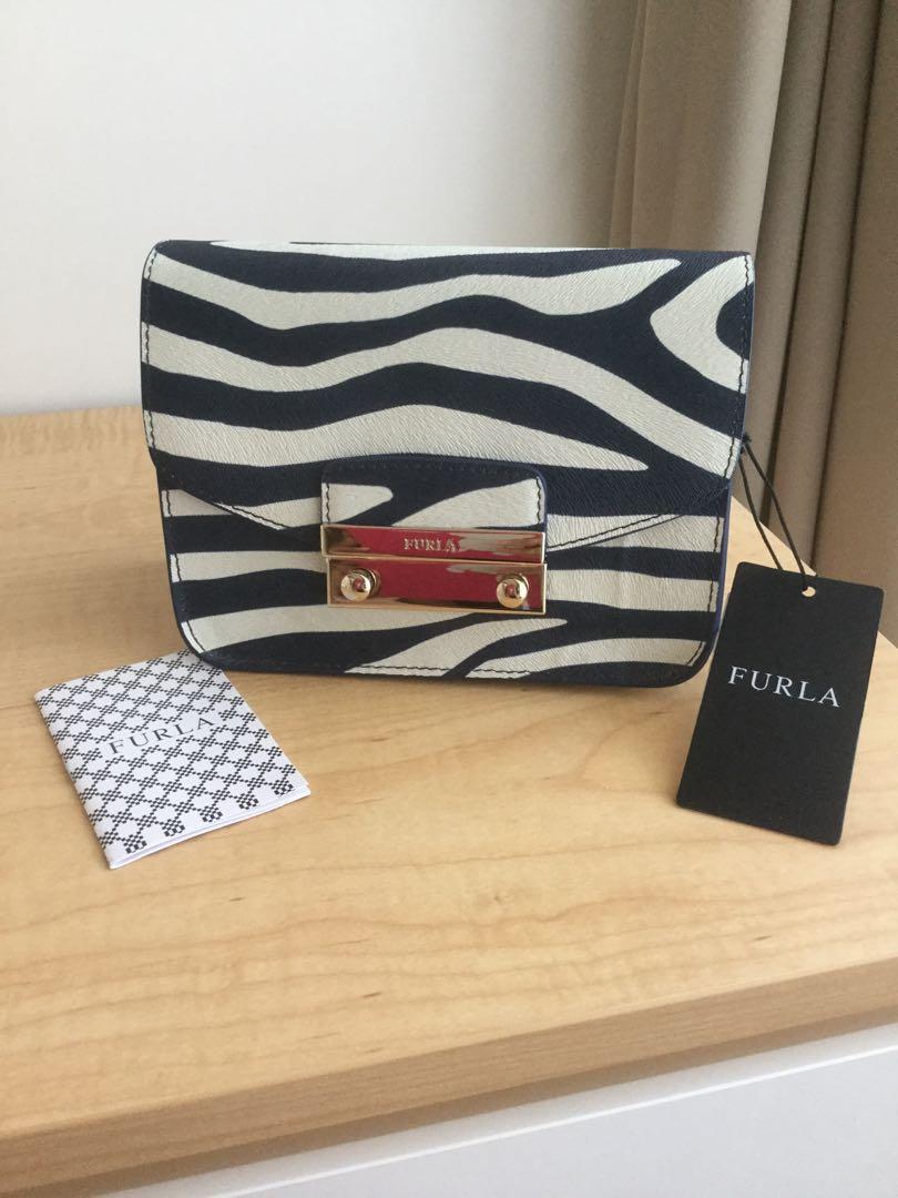 Furla zebra hotsell bag