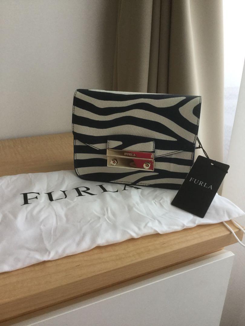 Furla zebra hotsell bag