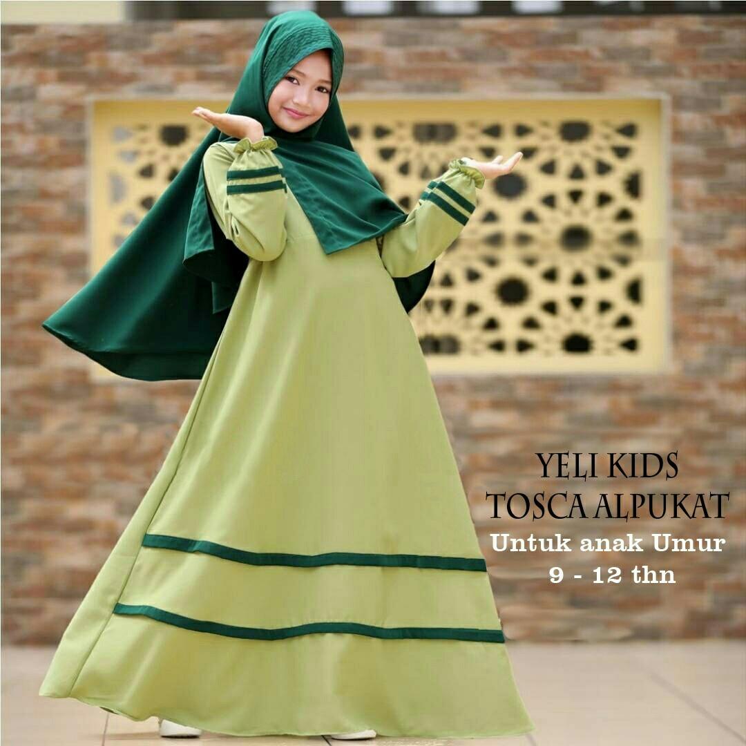 Gamis Anak Polos Aksen Garis Horizontal Toska Alpukat Bayi Anak Baju Anak Perempuan 8 Hingga 12 Tahun Di Carousell