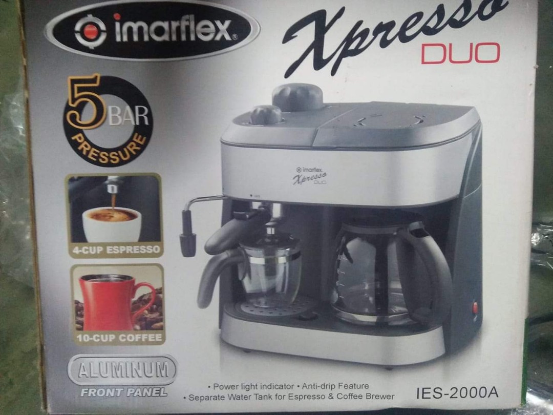 Imarflex Ies 2000a Xpresso Duo Coffee Maker Silver Black Home Furniture Home Appliances Other Kitchen Appliances On Carousell