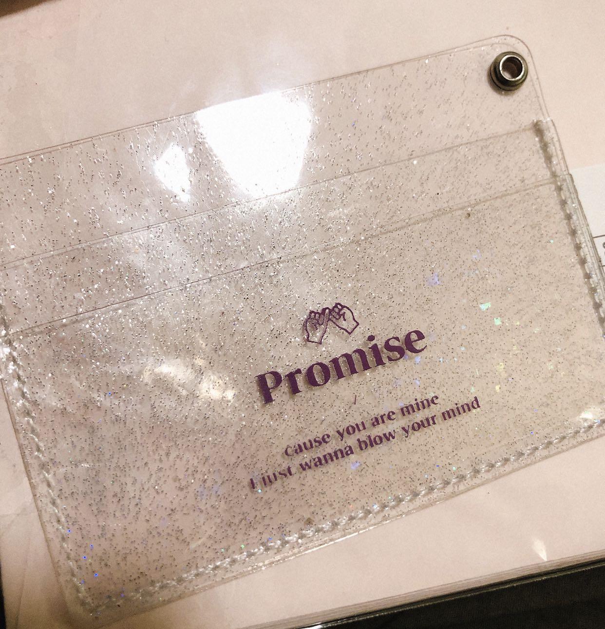 Jimin Promise Transparent Glitter Card Case Entertainment K Wave