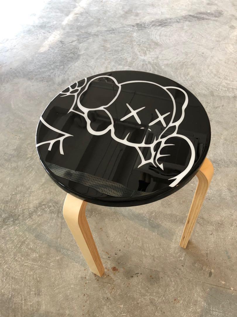 Custom KAWS Stool (Category: Handmade Craft) located in Singapore. Submitted by joojoox (Listing ID 242829256, Image 3). Description: 🔥HYPHENACE CUSTOM SURFACES🔥 For the hypebeast lover! Hand coated hand painted custom KAWS graphic wooden stool. Coated with our highly durable epoxy, comes in Gloss or Matte finish. (photo is gloss) Functional conversation piece, more than just for display. Able to withstand regular usage and scratches. High qual