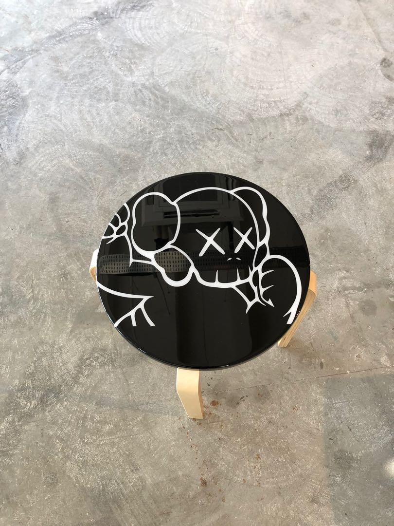 Custom KAWS Stool (Category: Handmade Craft) located in Singapore. Submitted by joojoox (Listing ID 242829256, Image 2). Description: 🔥HYPHENACE CUSTOM SURFACES🔥 For the hypebeast lover! Hand coated hand painted custom KAWS graphic wooden stool. Coated with our highly durable epoxy, comes in Gloss or Matte finish. (photo is gloss) Functional conversation piece, more than just for display. Able to withstand regular usage and scratches. High qual