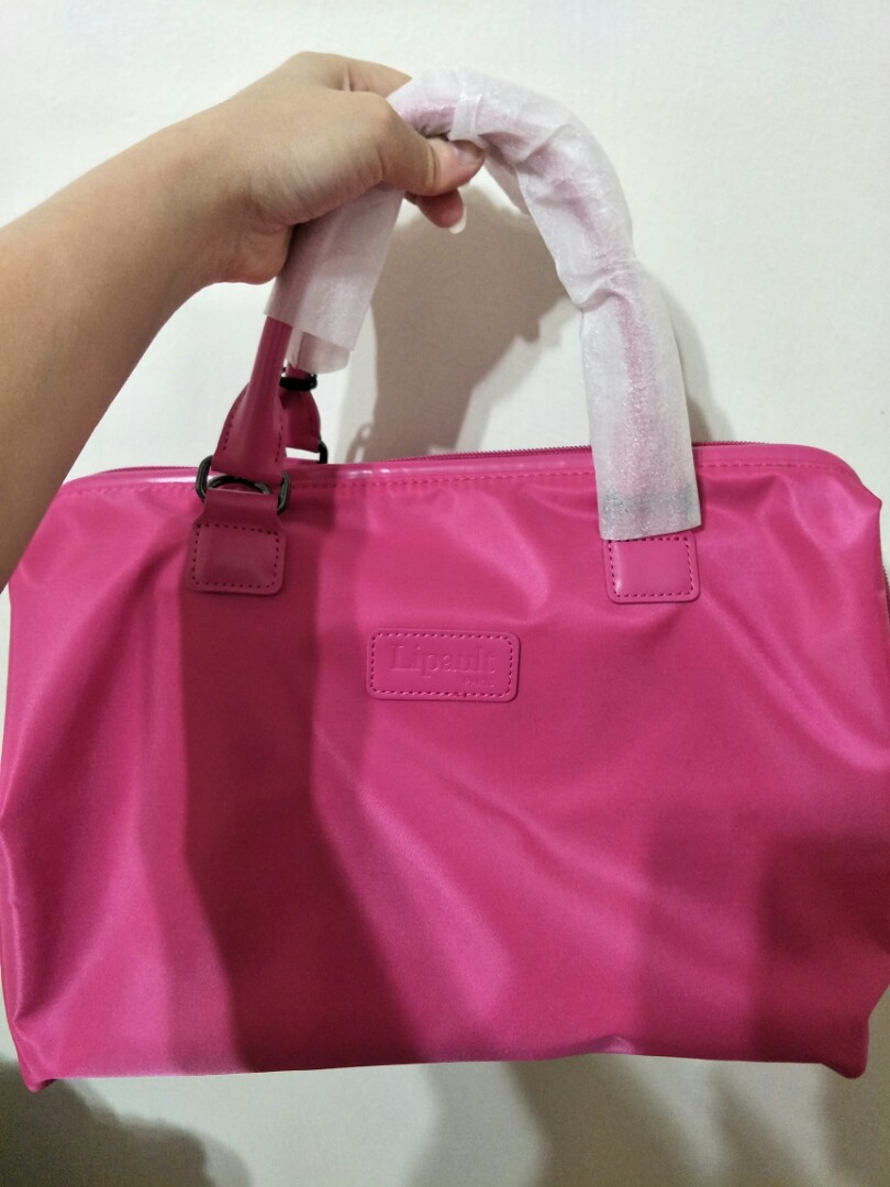 Lipault Lady Plume Tahiti Pink Bowling Bag Medium, Women's Fashion