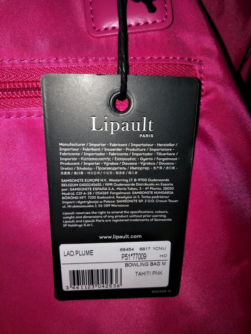 Lipault Lady Plume Tahiti Pink Bowling Bag Medium, Women's Fashion