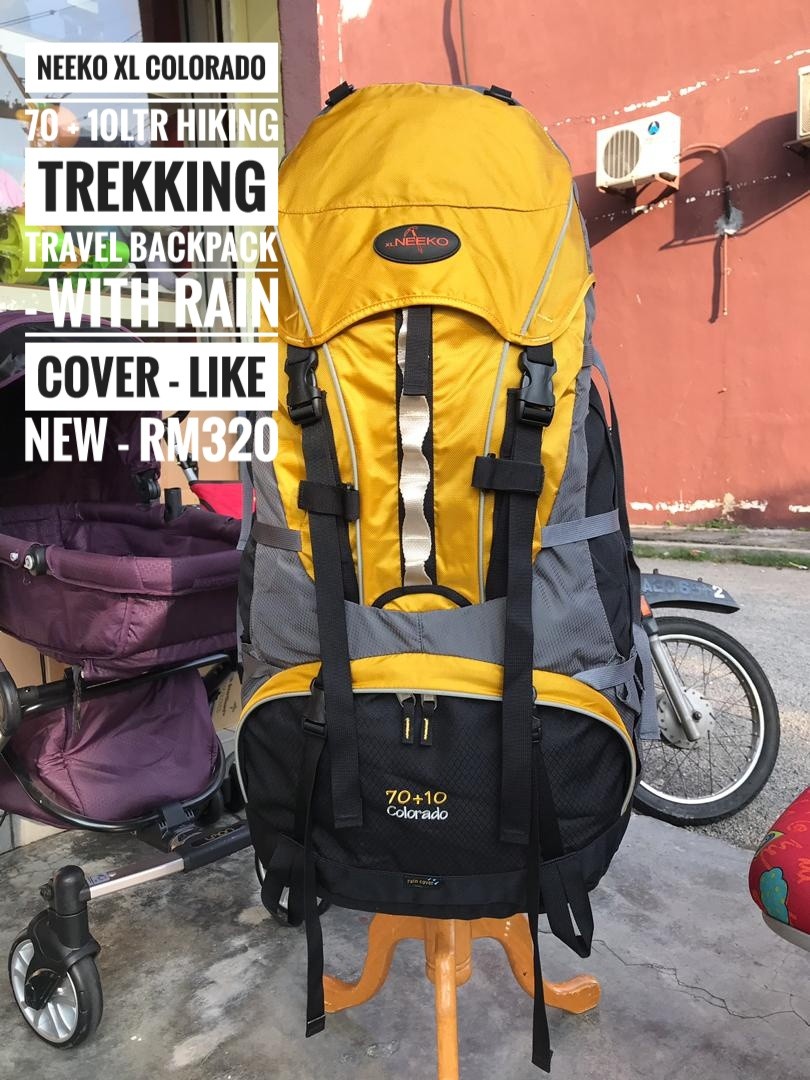 neeko xl colorado 70 10ltr hiking trekking travel backpack with rain cover