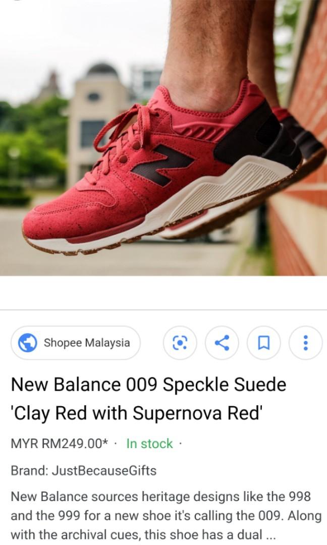 New 009 red speckle suede us11 wide, Men's Footwear, Sneakers Carousell