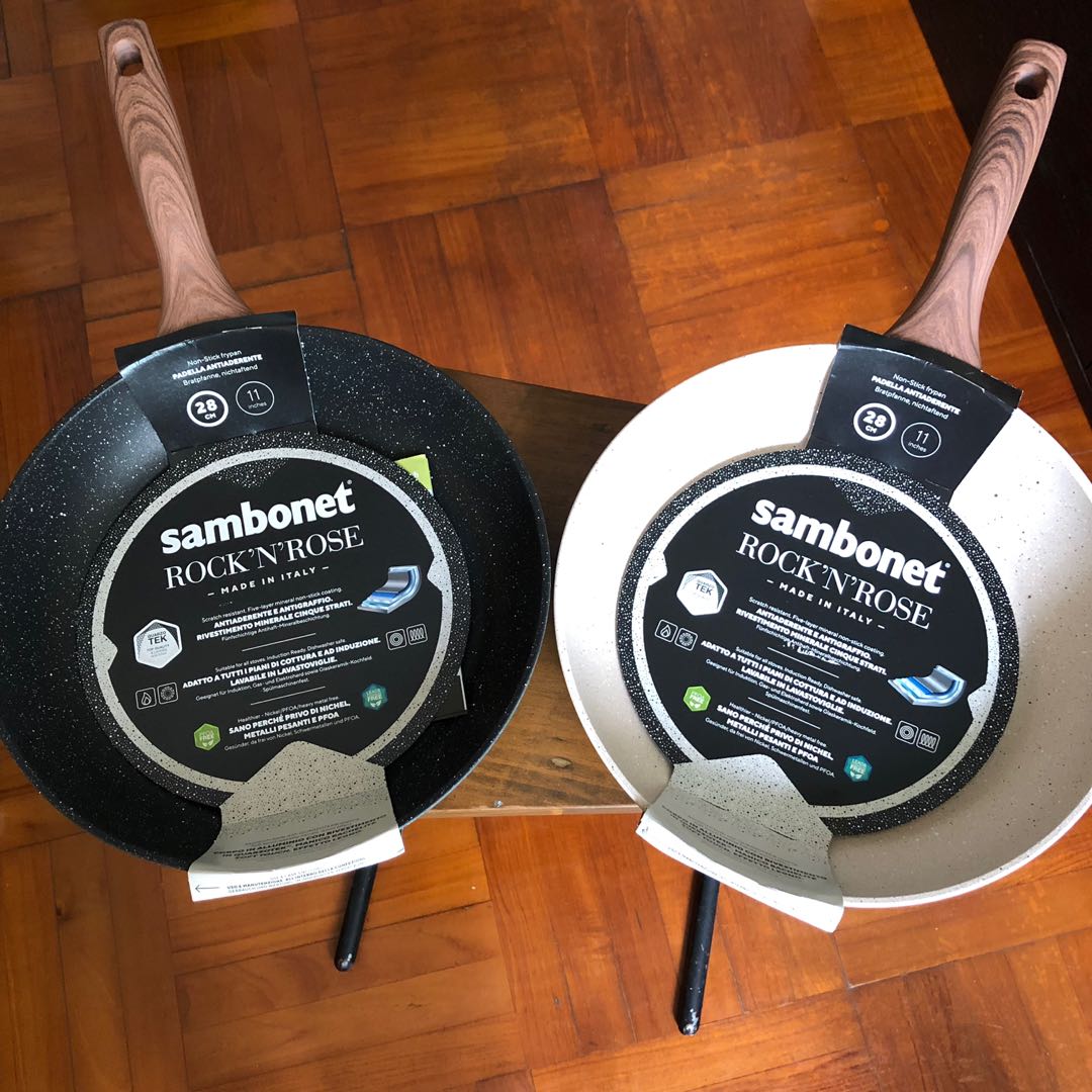 New] Sambonet Rock'n Rose 28cm frypan, 傢俬＆家居, 廚具和餐具, 食物整理及儲存- Carousell