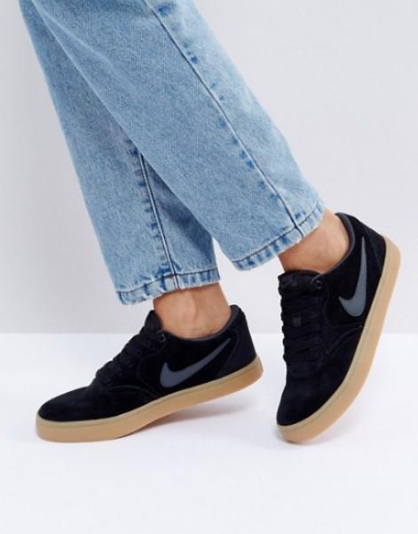 NIKE SB CHECK SOLAR SKATE SHOES / TRAINERS IN BLACK SUEDE WITH GUM SOLE,  Women's Fashion, Shoes, Sneakers on Carousell